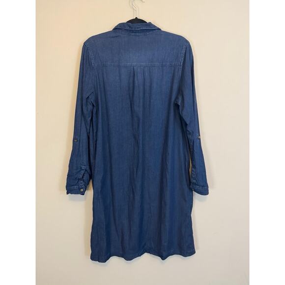 J.Jill Lyocell Shirt Dress Blue Medium - Picture 2 of 6